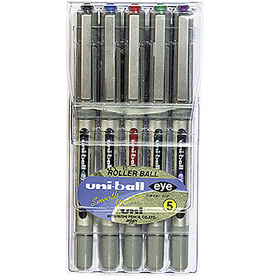 UNIBALL Stylo Roller Eye Fine Ub-157 &Eacute;tui De 5 Assortis
