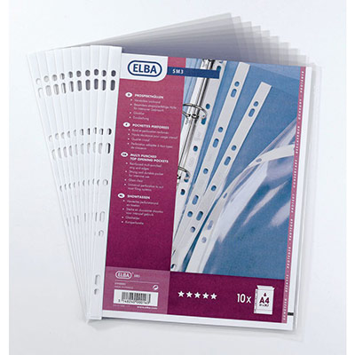 ELBA Pochettes perfor&eacute;es  - PVC 10/100e - A4 - sachet de 10