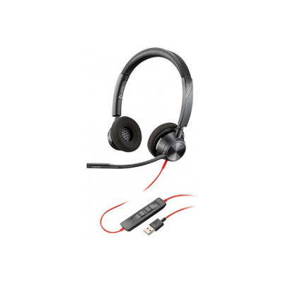 PLANTRONICS Casque filaire st&eacute;r&eacute;o Poly Blackwire 3320 usb-a - noir