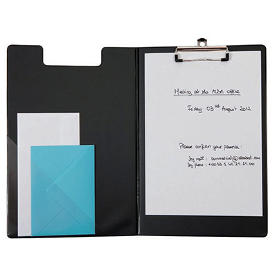 ALBA  Porte-bloc &agrave; rabat noir clapin ALBERT pour bloc A4-23,5 x 35 cm