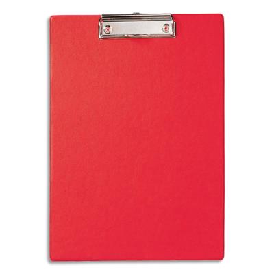 Porte-bloc simple Maul - A4 - en PVC - avec pince m&eacute;tal- Coloris rouge