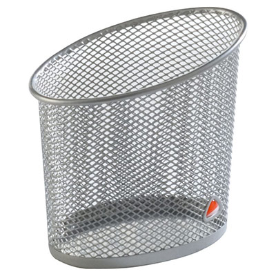 ALBA Pot &agrave; crayon en m&eacute;tal de couleur gris de la gamme Mesh