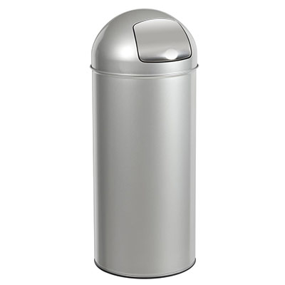 ROSSIGNOL Poubelle &agrave; trappe acier  - 45 litres - gris