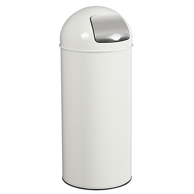 ROSSIGNOL Poubelle 45 L &Agrave; Trappe Push Blanc Signalisation - Ral 9016