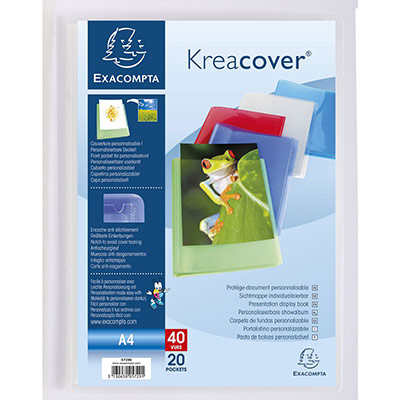 EXACOMPTA Prot&egrave;ge document personnalisable  - PP Kreacover - 40 vues assortis