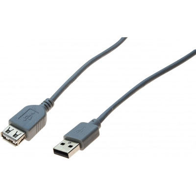 EXC Rallonge USB 2.0 grise - 2,0 m