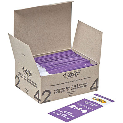 BIC  Mine Pour Stylos A Bille 4 Couleurs, Couleur Encre: Noir
