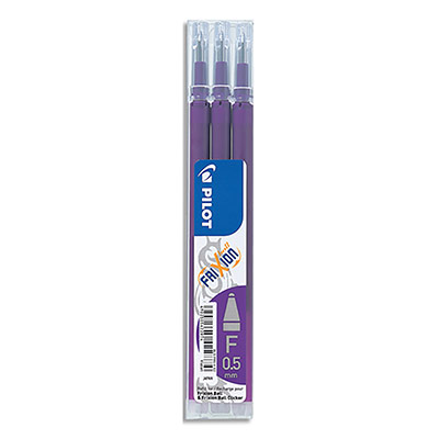 PILOT  Set De 3 Recharges Frixion Ball Clicker (Bls-Fr5) - Violet