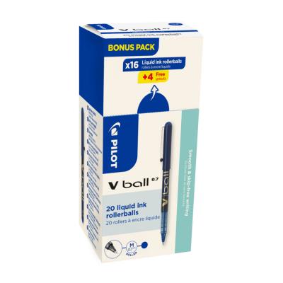 PILOT Rollers VBall 7 - bleu - ecopack 20 dont 4 rollers