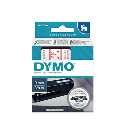 DYMO CORPORATION Ruban Dymo D1 - 40915 - Ruban rouge/blanc - 9 mm x 7 m