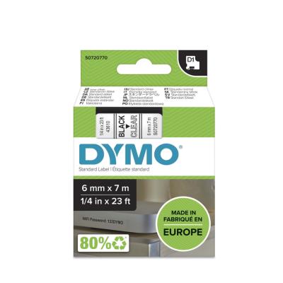 DYMO Rubans D1  43610 - Ruban noir/transparent - 6 mm x 7 m