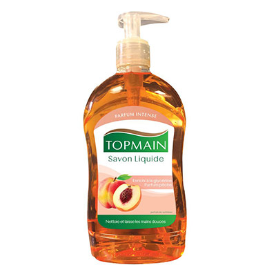 PROVEN TOPMAIN Flacon pompe 500ml savon liquide main glyc&eacute;rine p&ecirc;che