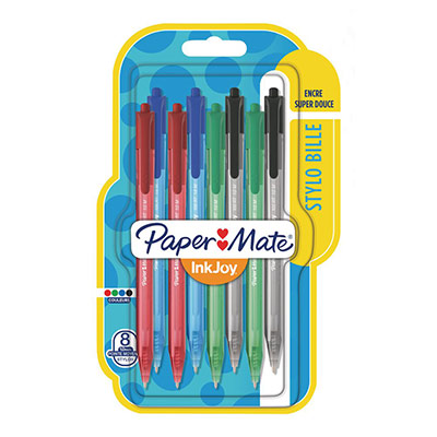 PAPERMATE Lot de 8 stylos bille  Inkjoy assortis
