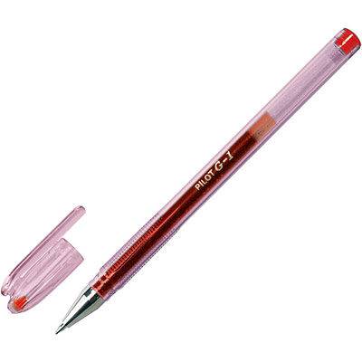 PILOT  Lot de 3 Stylos &agrave; bille G1-07 pointe moyenne encre gel rouge