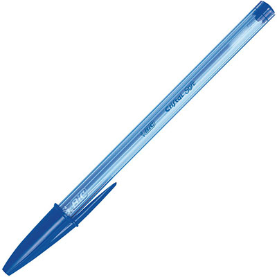 BIC Stylo bille  Cristal Soft - &eacute;criture moyenne - bleu