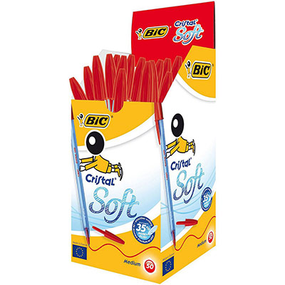 BIC  Cristal Soft Stylo &reg; &reg; 0,45 mm - Stylo-bille (Rouge)