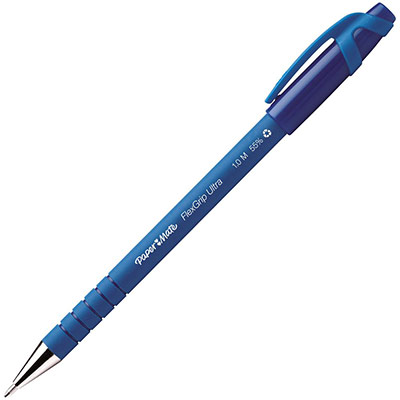 PAPERMATE Lot de 2 - Paper Mate Flexgrip Ultra CAP Stylo bille pointe moyenne 1 mm bleu