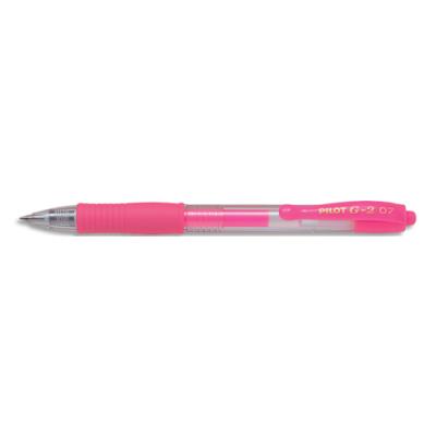 PILOT  Lot de 3 Stylos Roller Encre Gel G2 07 Pointe Moyenne N&eacute;on Rose