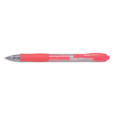 PILOT  Lot de 5 Stylos Roller Encre gel G2-07 Pointe Moyenne N&eacute;on Rouge