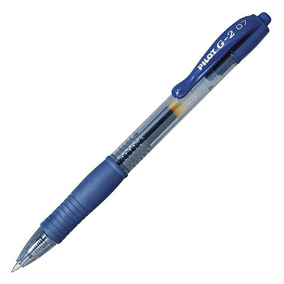 PILOT  Lot de 3 Stylos bille &agrave; encre Gel G2 07 Pte Moyenne Bleu-Noir