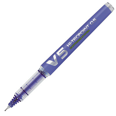 PILOT  Roller Rechargeable V5 encre liquide Bleu Begreen Pointe Fine
