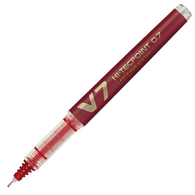 PILOT  Roller Rechargeable Hi-TechPoint V7 Begreen Pte Moyenne Encre liquide Rouge
