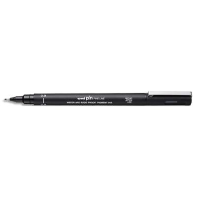 UNIBALL Uni-ball Stylo UNI PIN pointe calibr&eacute;e 0,9 mm Noir - Lot de 7