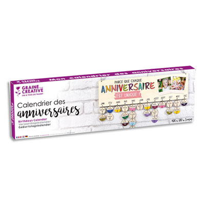GRAINE CREATIVE Calendrier des Anniversaires en bois 40 x 12 cm