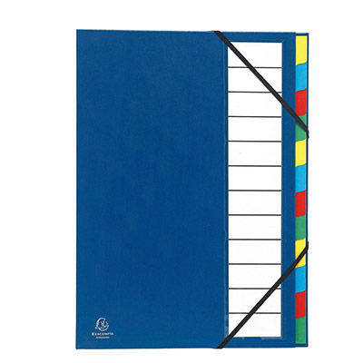 EXACOMPTA Lot de 6 Trieur extensible ORDONATOR, 12 compartiments, coloris bleu