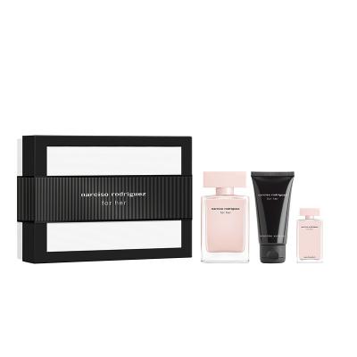 NARCISO RODRIGUEZ  for her Eau de Parfum + Body Lotion + Eau de Parfum Mini Coffret parfum
