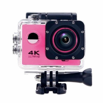 YONIS Cam&eacute;ra Sport 4K Etanche Slow Motion 16Mp Angle 170&deg; Wi-Fi Rose + Kit de Fixation + SD 8Go