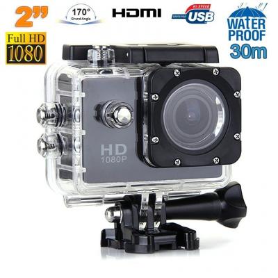 YONIS Cam&eacute;ra Sport Etanche 30M Cam&eacute;ra Action Grand Angle Photo Vid&eacute;o HD 1080P Noir + SD 4Go