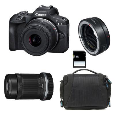 CANON  EOS R100 + RF-S 18-45mm f/4.5-6.3 IS STM + RF-S 55-210mm f/5-7.1 IS STM + Sac + Cart