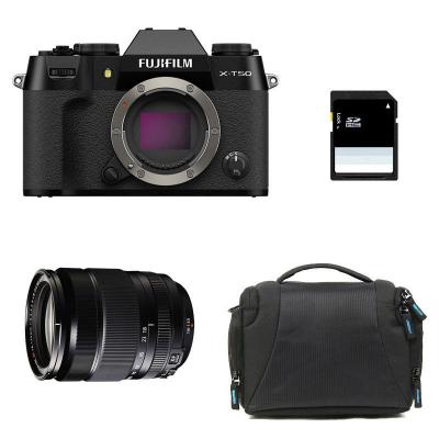 FUJIFILM  appareil photo hybride x-t50 noir + 18-135 + sac + carte sd 8 go 