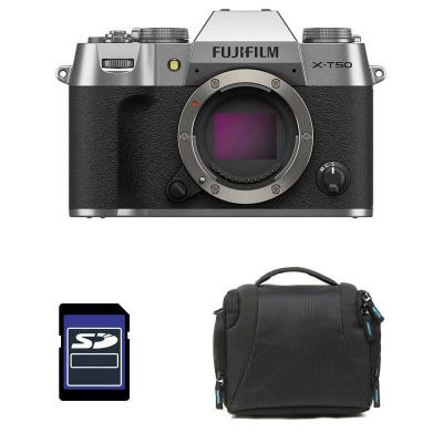 FUJIFILM  X-T50 SILVER Garanti 3 ans + Sac + Carte SD 8 Go