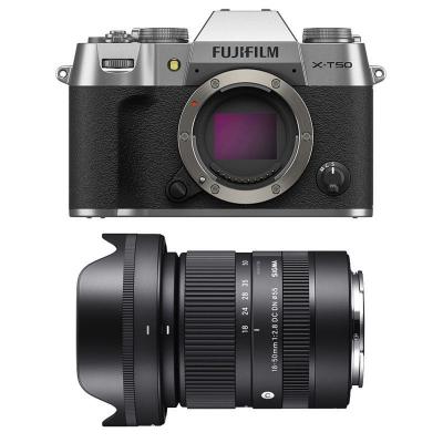 FUJIFILM  X-T50 SILVER + SIGMA 18-50 Garanti 3 ans