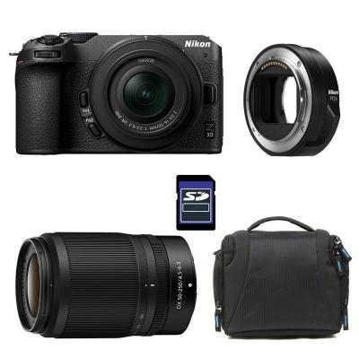 NIKON Z30 + Z 16-50 + Z 50-250 + Sac + Carte SD 8 Go + Adaptateur FTZ II 