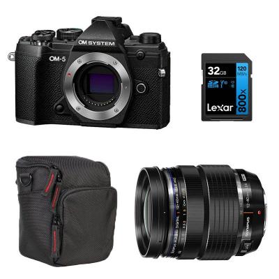 OM  appareil photo hybride system -5 noir + 12-40 + sd 32go + sac