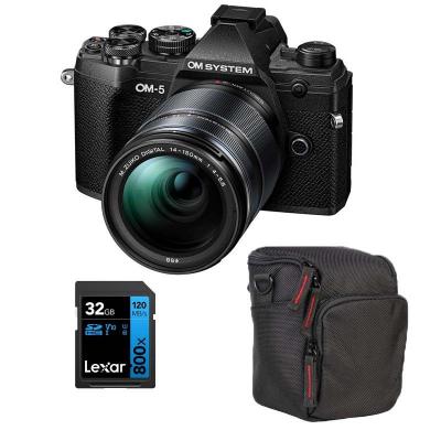 OM  appareil photo hybride system -5 noir + 14-150 II + sd 32go + sac