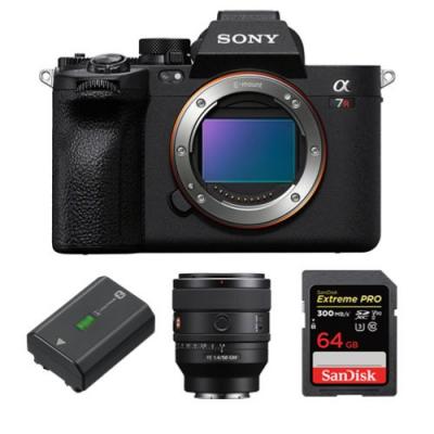 SONY  A7R V Appareil photo + FE 50mm f1.4 GM + batterie NP-FZ100 + SanDisk 64 Go Extreme Pro SDXC UHS-II U3 V90 300 Mo/s