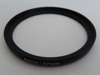  vhbw Bague d'adaptation de filtre Step-Up de 62 mm vers 67 mm pour objectif d'appareil photo - Adaptateur, m&eacute;tal, noir