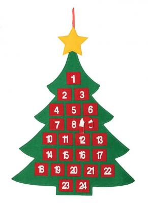 GUIRMA, S.A. Guirma Advent Calendar Christmas Tree Xl Felt 55x70 Cm Vert