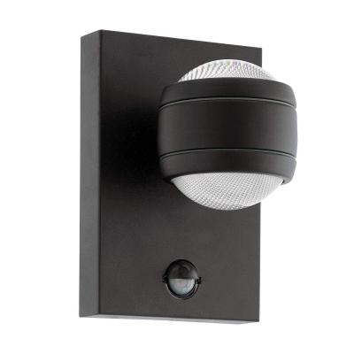 EGLO  Lampe murale LED &agrave; capteur d'ext&eacute;rieur Sesimba 1 2x3,7 W Noir
