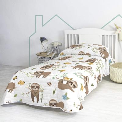 HAPPY FRIDAY Couvre-lit Happyfriday Moshi Moshi Multicouleur 180 X 260 Cm Paresseux 