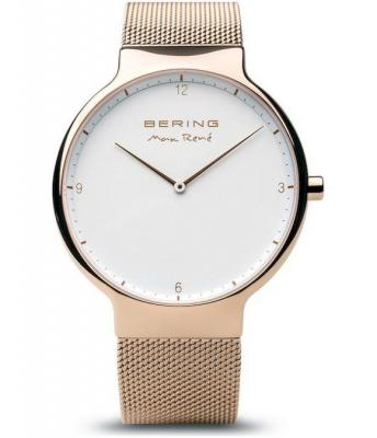 BERING  Homme 40mm Bracelet Plaqu&eacute; Ion Acier Inoxydable Quartz Montre 15540-364