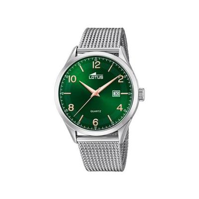 LOTUS Montre  MINIMALIST 18631-2 - Dateur Acier Cadran Vert Homme