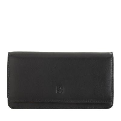DUDUBAGS DUDU Portefeuille pour Femme Multicolore en Cuir Souple RFID &agrave; Soufflet Noir