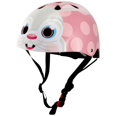 Casque v&eacute;lo Kiddimoto rose lapin m&eacute;dium