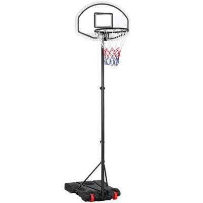 YAHEETECH Panier de basket sur pied r&eacute;glable en hauteur 159-214 cm avec roulettes et base remplie d'eau, noir 