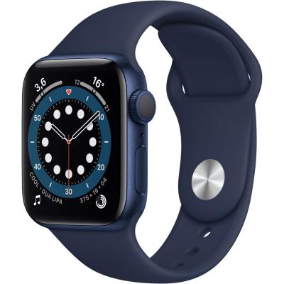 Apple Watch Series 6 - boitier alu bleu - bracelet sport bleu marine - 40mm